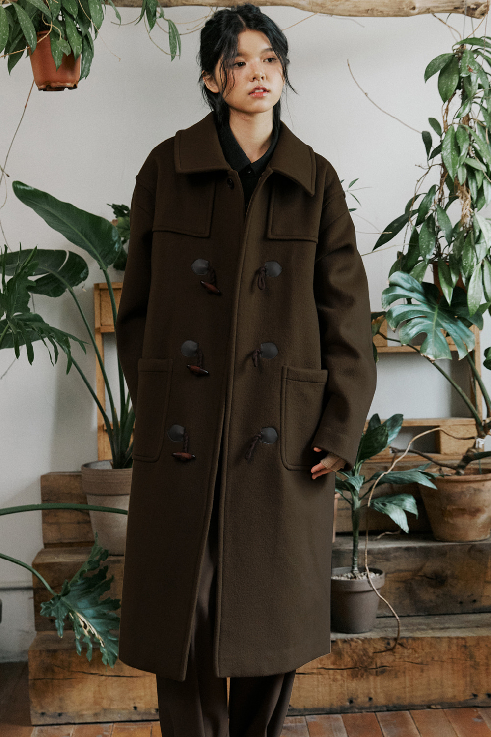 unisex cashmere duffle coat brown [ 3color ]